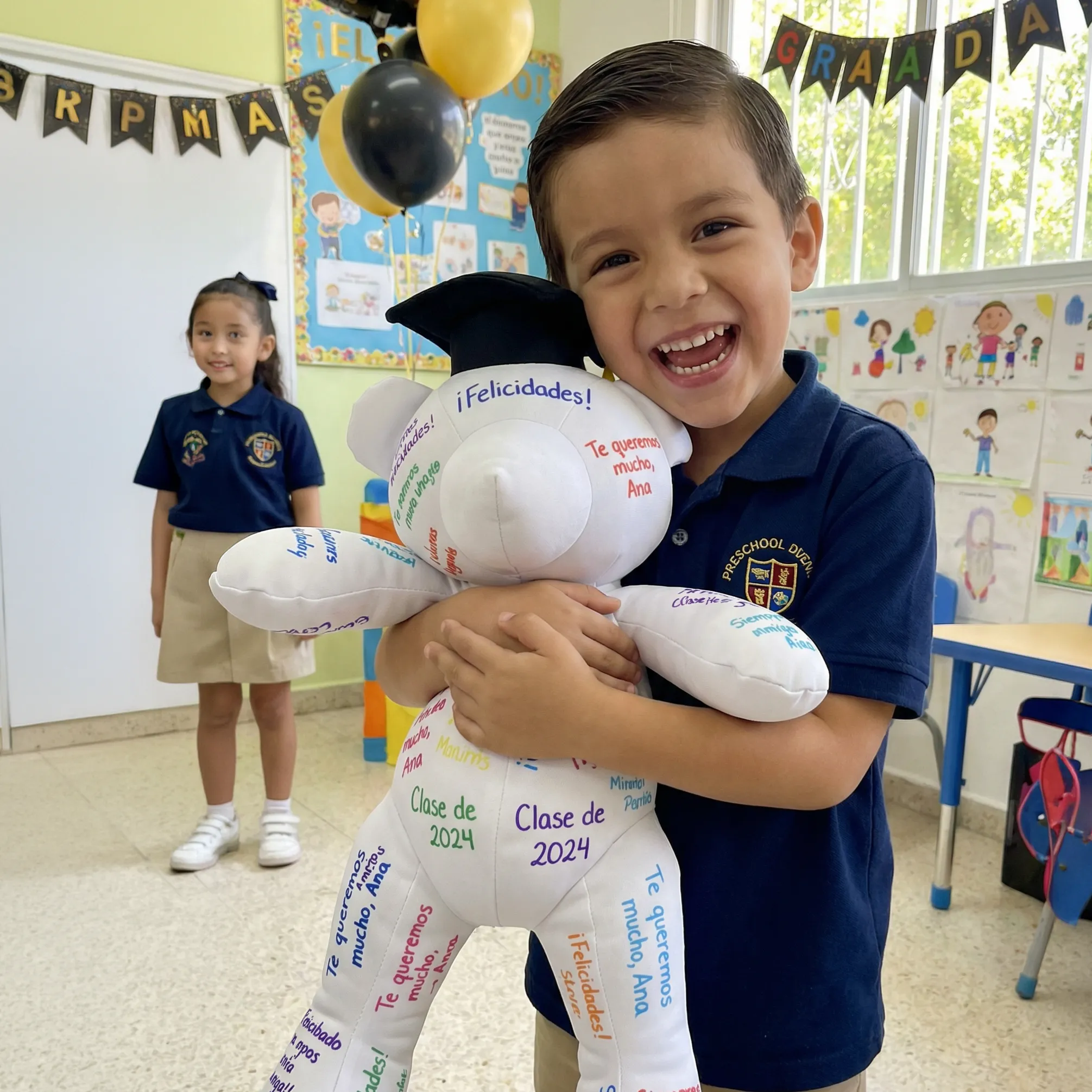 Oso Graduación Para pintar y firmar de 40 cm: imagen 3