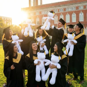 Oso Graduación Para pintar y firmar de 40 cm: imagen 2