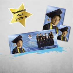 Cuadro panorámico Chico de graduación escolar